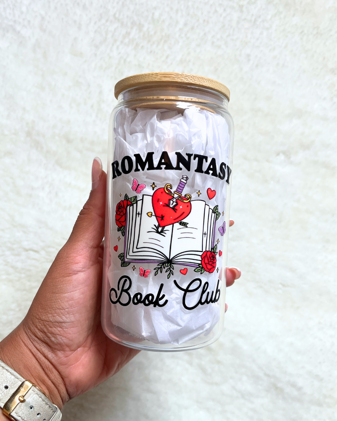 Romantasy Book Club Glass Can
