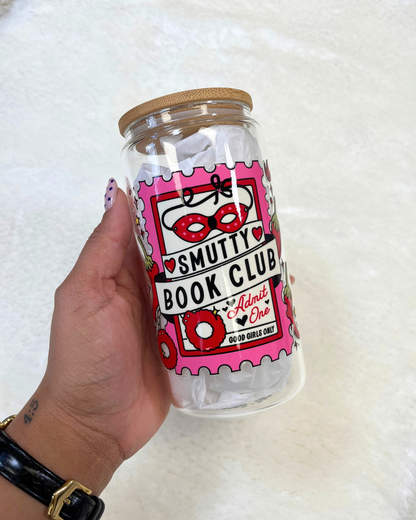 Smutty Book Club Glass Can