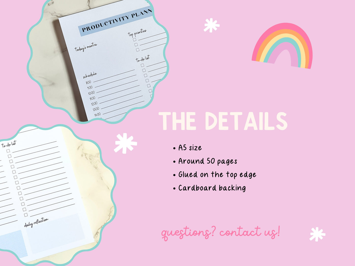 A5 Blue Productivity Planner: Daily To-Do List Notepad